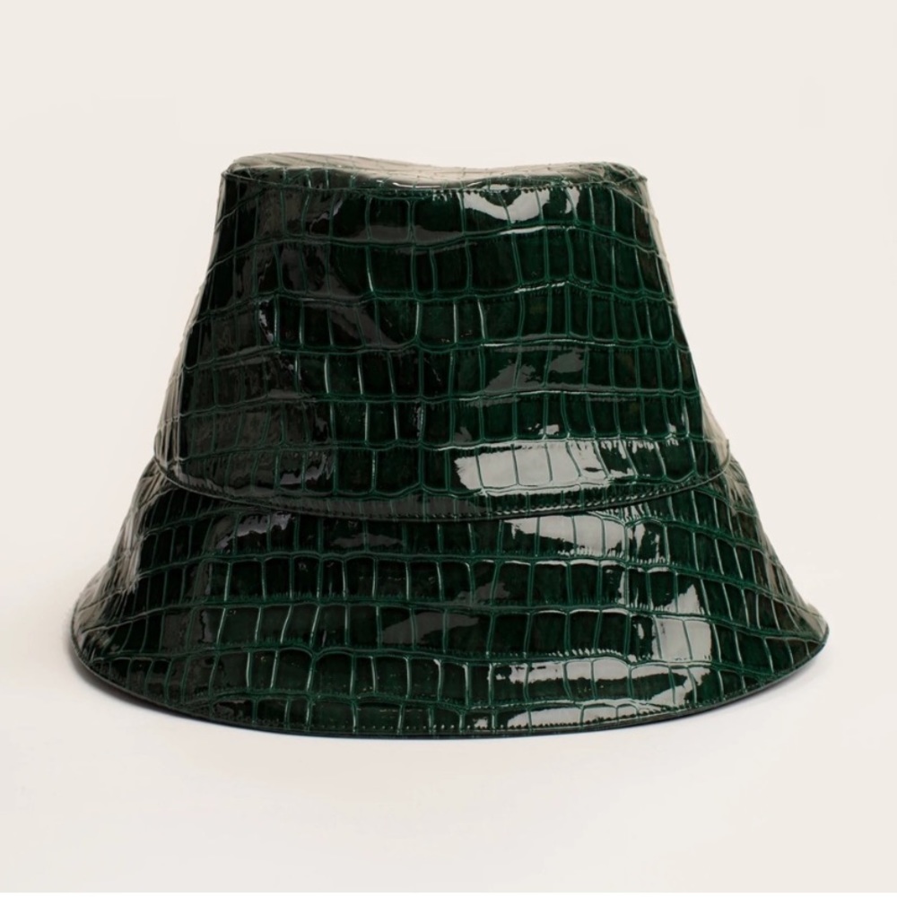 Eugenia Kim Emerald Green Crocodile Bucket Hat